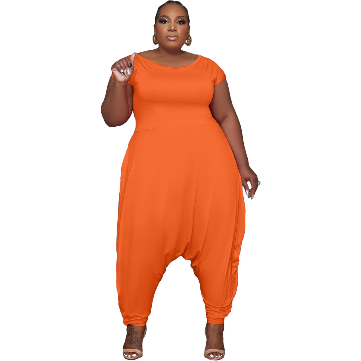 BamBam Ladies Plus Size Jumpsuit Casual Fashion Off Shoulder Plus Size Style Jumpsuit - BamBam Clothing