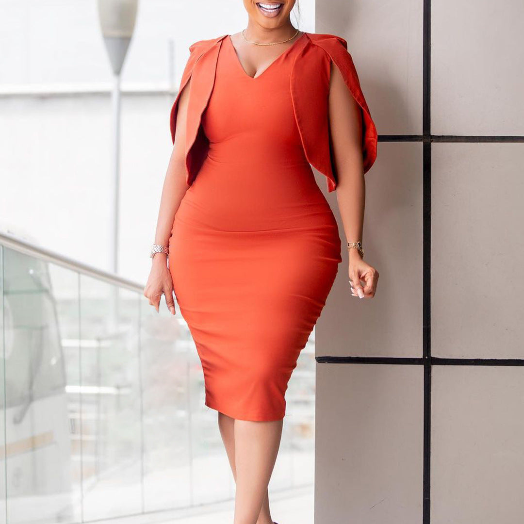 BamBam Summer Fashion Chic Elegant Office Bodycon Office Plus Size African Dress - BamBam