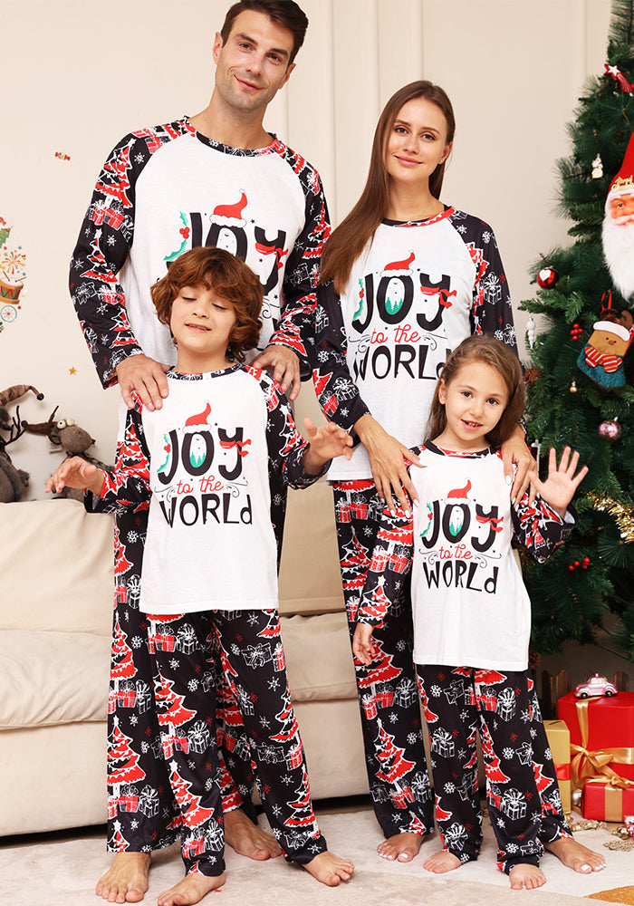 Letter Snowflake Star Printed Christmas Parent-Child Pajamas Outfit Home Clothes
