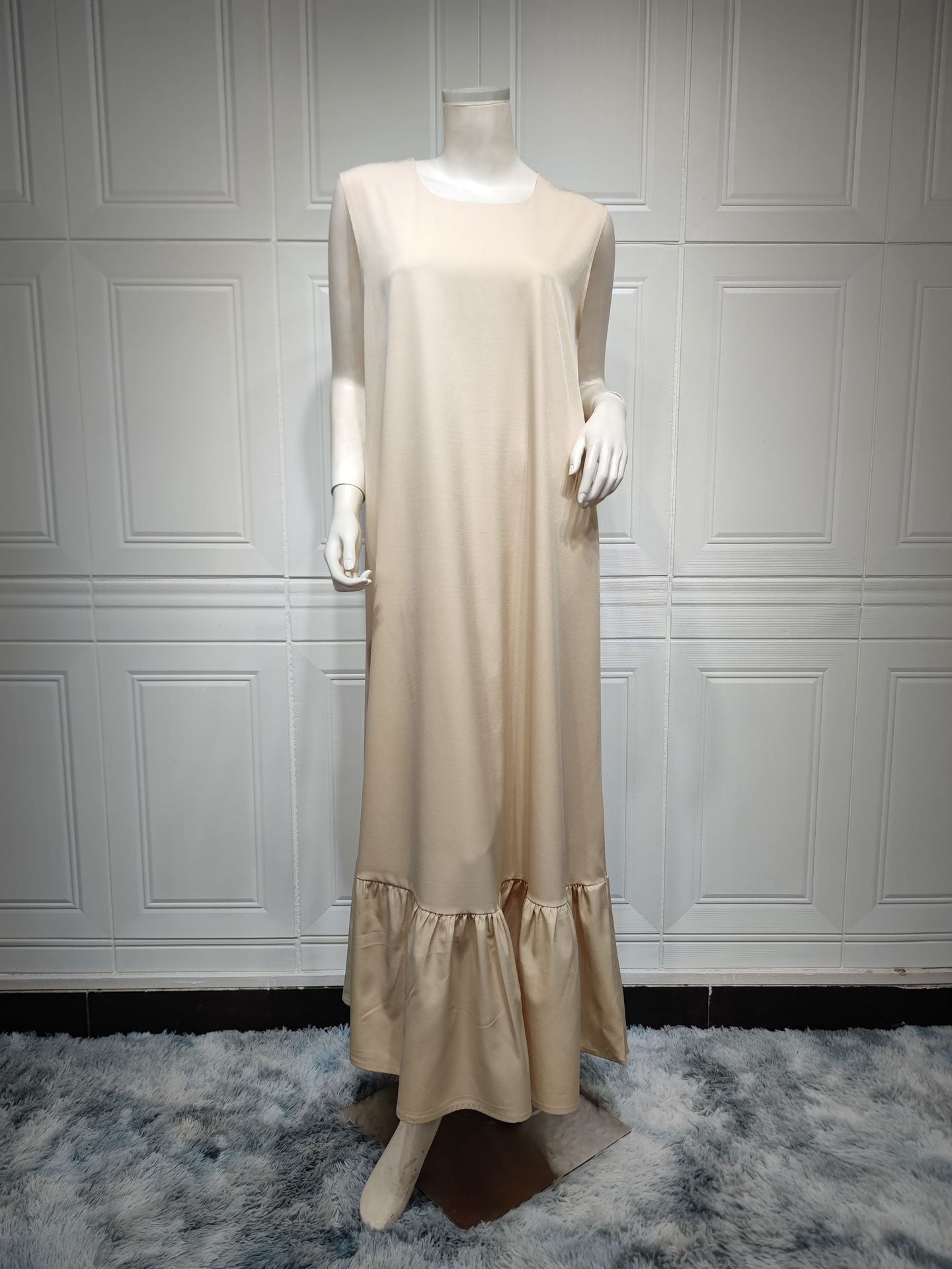 BamBam Evening Dress Muslim Ladies Ruffle Sleeve Dress Abaya Robe - BamBam