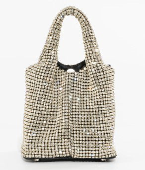 BamBam dinner rhinestone bag one-shoulder oblique bag fashion trend pillow full diamond bag diamond armpit bag - BamBam