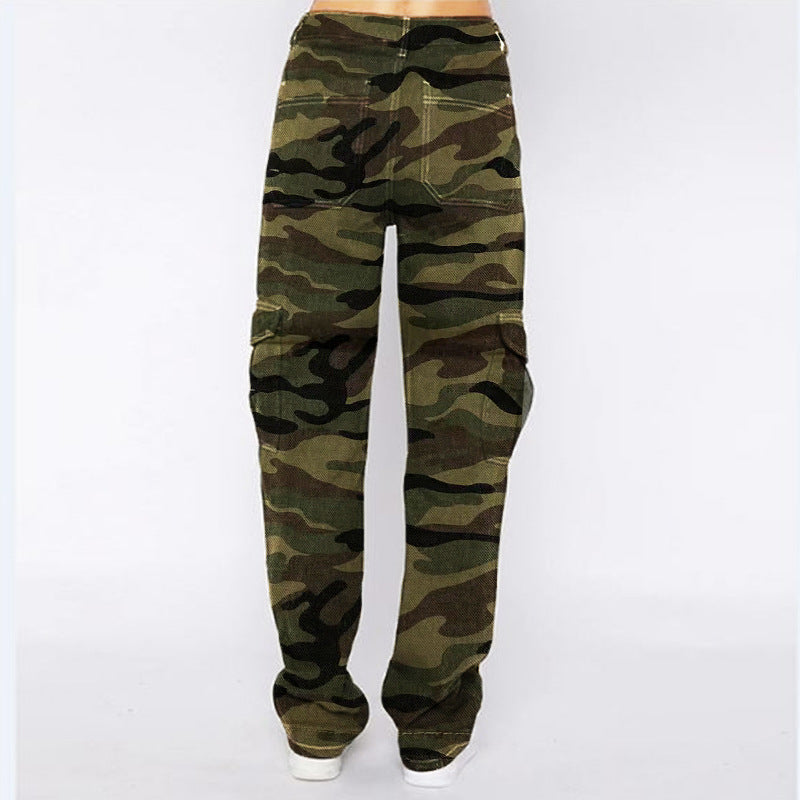 BamBam Trendy Denim Pants Women's Loose Street Camouflage Cargo Pants - BamBam