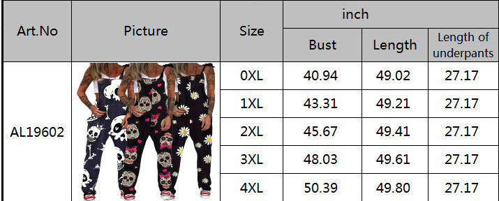 BamBam Women's Jumpsuit Print Plus Size Overalls Jumpsuit - BamBam Clothing