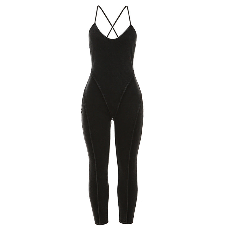 BamBam Summer Women Sexy Backless Straps Jumpsuit - BamBam Clothing