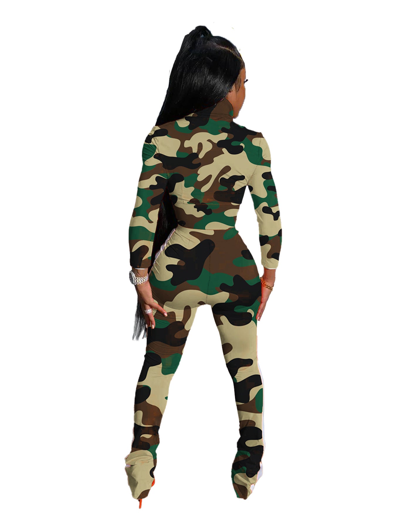 BamBam Women's Jogging Camouflage Sports Casual Autumn And Winter Two-Piece Set - BamBam