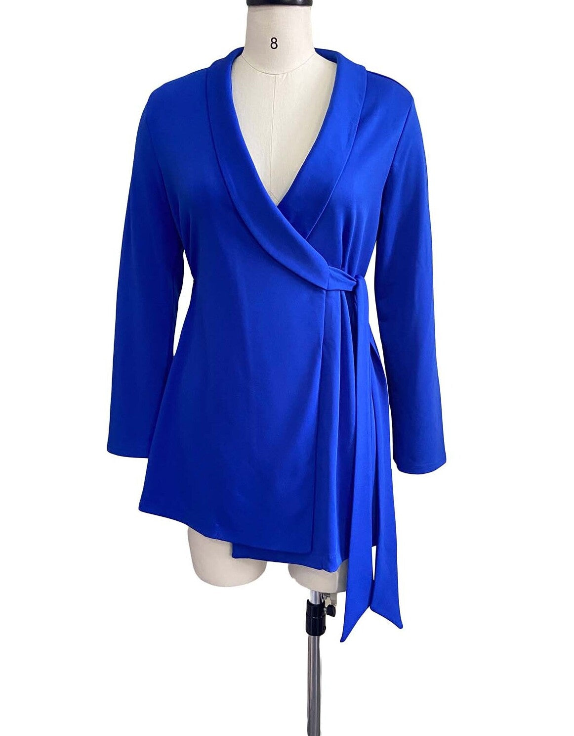 BamBam Fall Professional Blue Long Sleeve Knotted Blazer Dress - BamBam