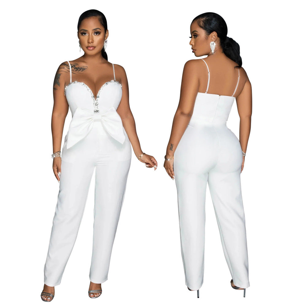 BamBam Diamond Chain Sexy Straps Style Slim Jumpsuit For Women Fashionable Women's Clothing - BamBam Clothing