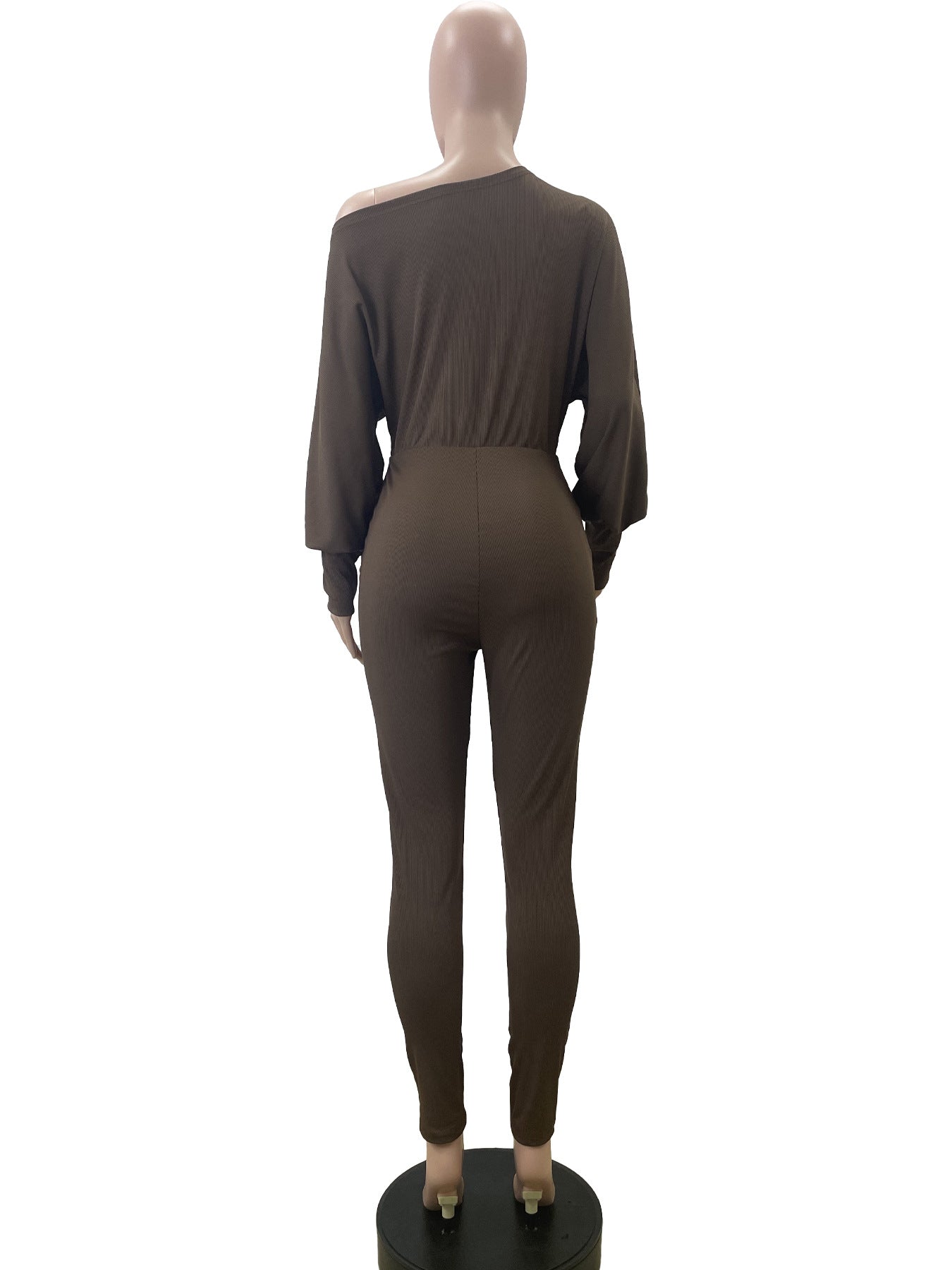 BamBam Women's Autumn And Winter Solid Color Slim Fit Fashion Cocktail Fancy Ladies Long Sleeve Tight Fitting Jumpsuit - BamBam Clothing