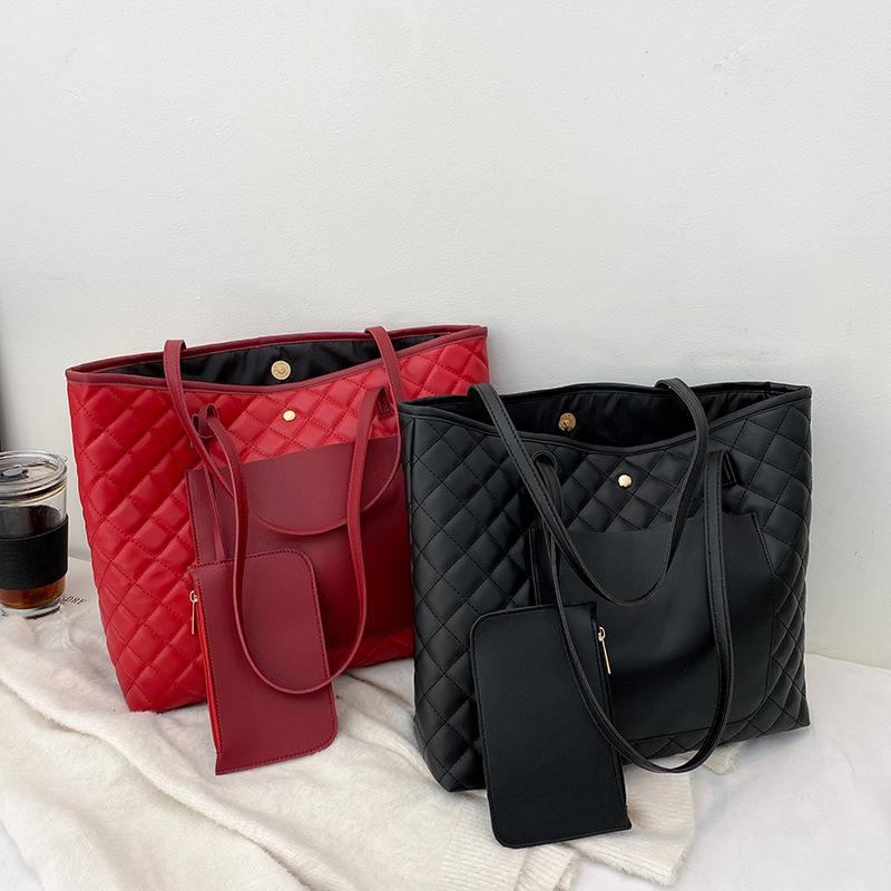 BamBam Women'S Large Capacity Bags Women'S Bags Lingge Tote Bags Handheld Shoulder Bags - BamBam