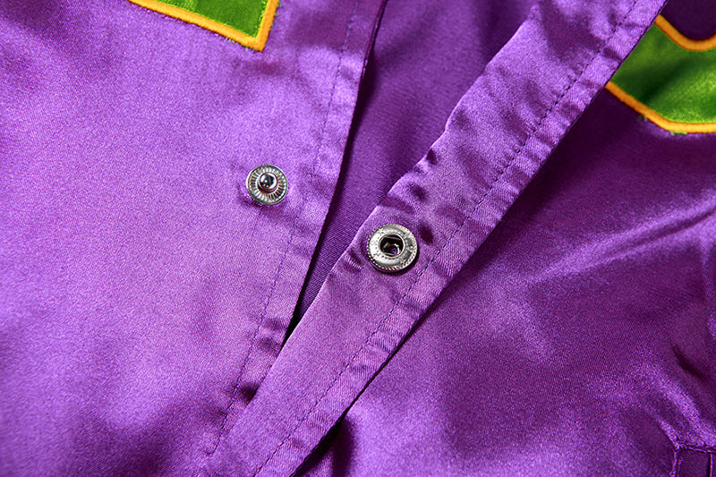 BamBam Autumn Women's Fashion Embroidered Patchwork Contrast Color Slim Jacket Baseball Jerseys - BamBam