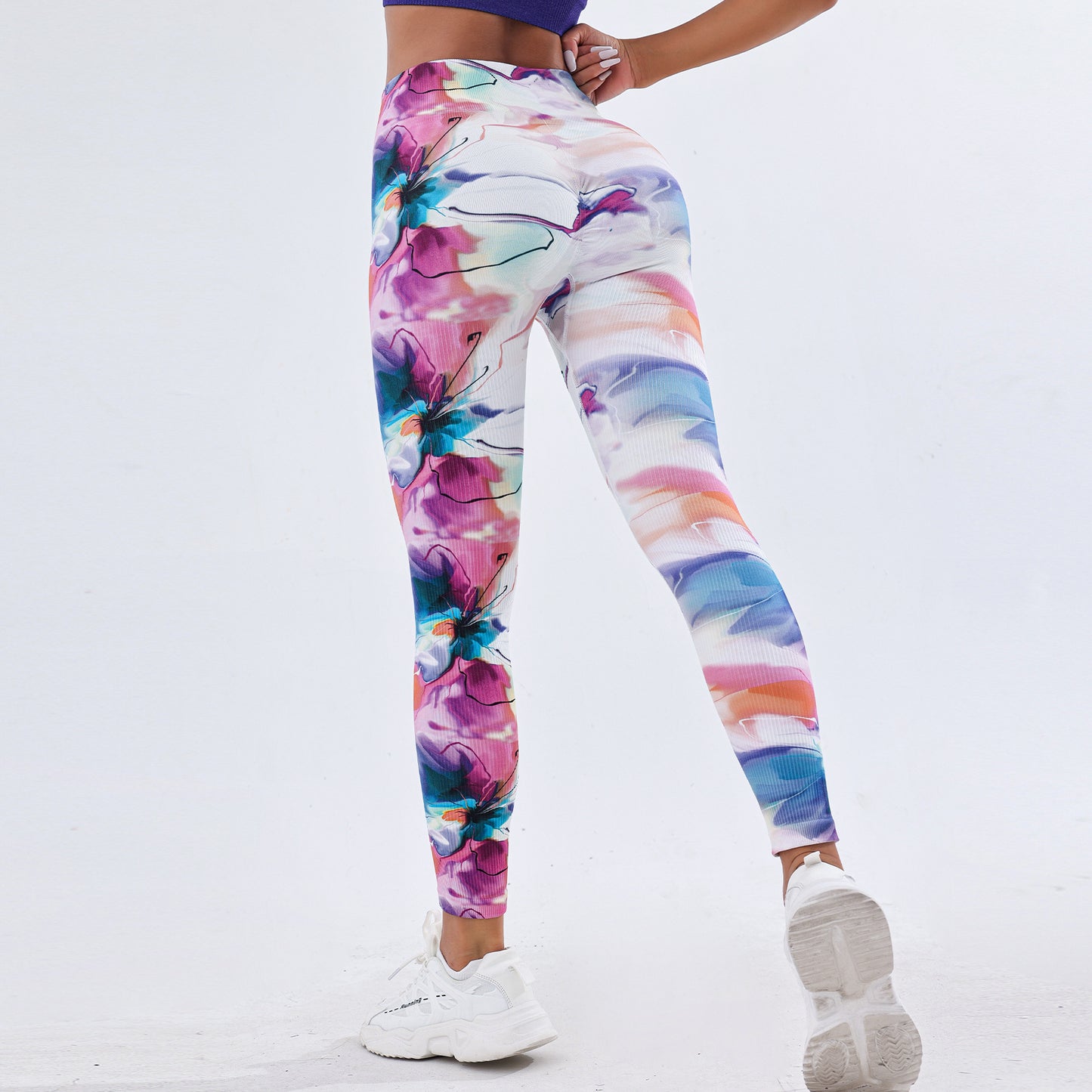 BamBam Printed Yoga Pants Women's Floral Tummy Control Butt Lift Yoga Pants Sports Fitness Leggings - BamBam