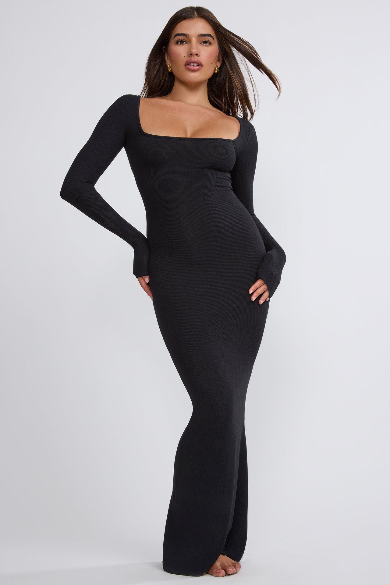 BamBam Women Long Sleeve Ribbed Dress - BamBam