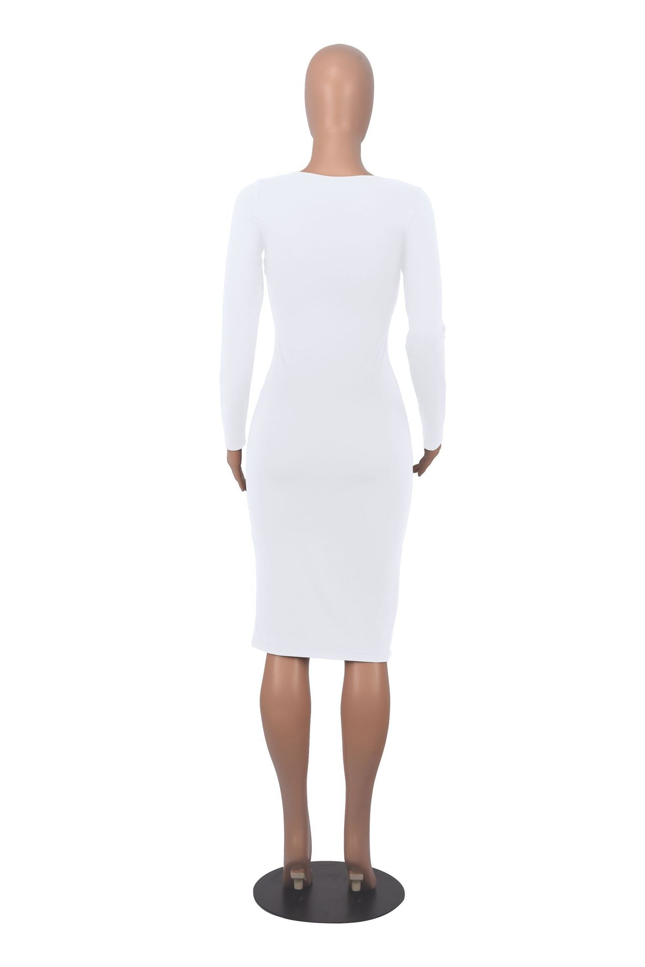 BamBam Women Sexy Long Sleeve Round Neck Bodycon Dress - BamBam Clothing