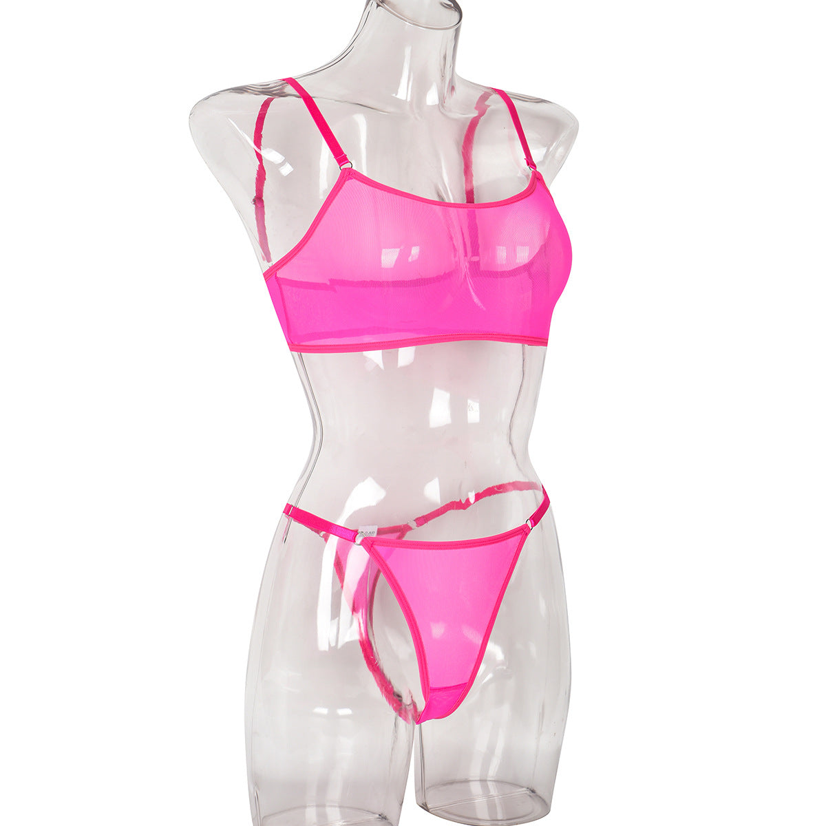 BamBam Women's Mesh See-Through Straps Two-Piece Sexy Lingerie Set - BamBam