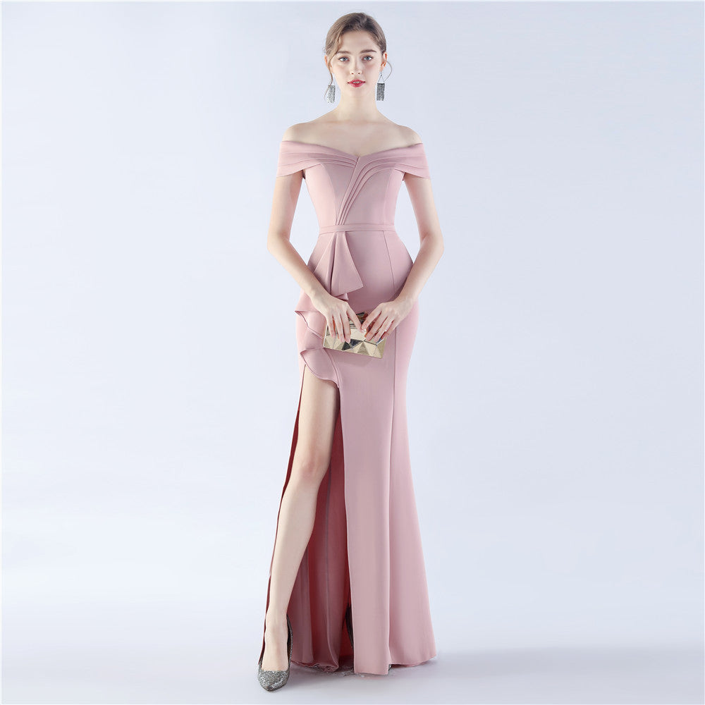 BamBam Women Off Shoulder Maxi Evening Dress - BamBam Clothing