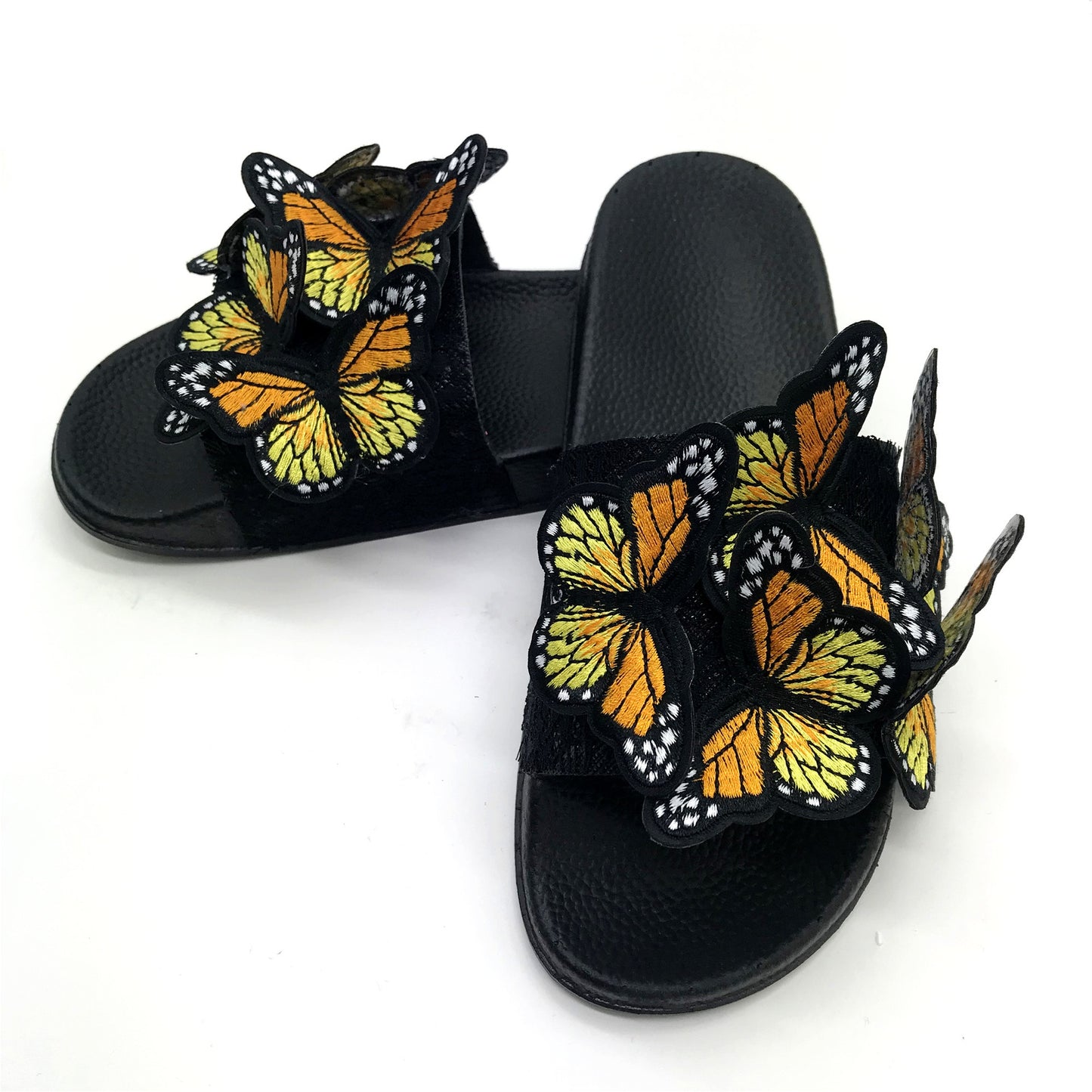 BamBam Women bowknot embroidered flip flops and flat shoes - BamBam