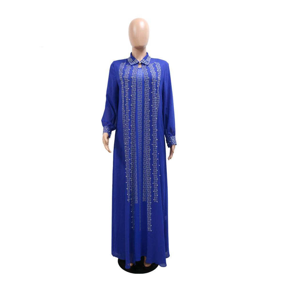 BamBam Beaded Bubble Dress Suit Dress Muslim Robe Women muslim - BamBam