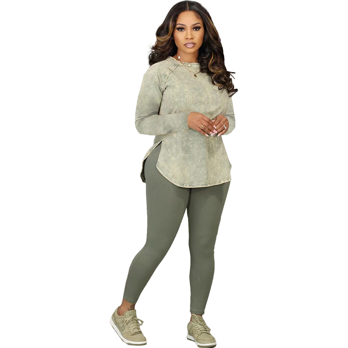 BamBam Women Printed Top and Pant Casual Two-piece Set - BamBam