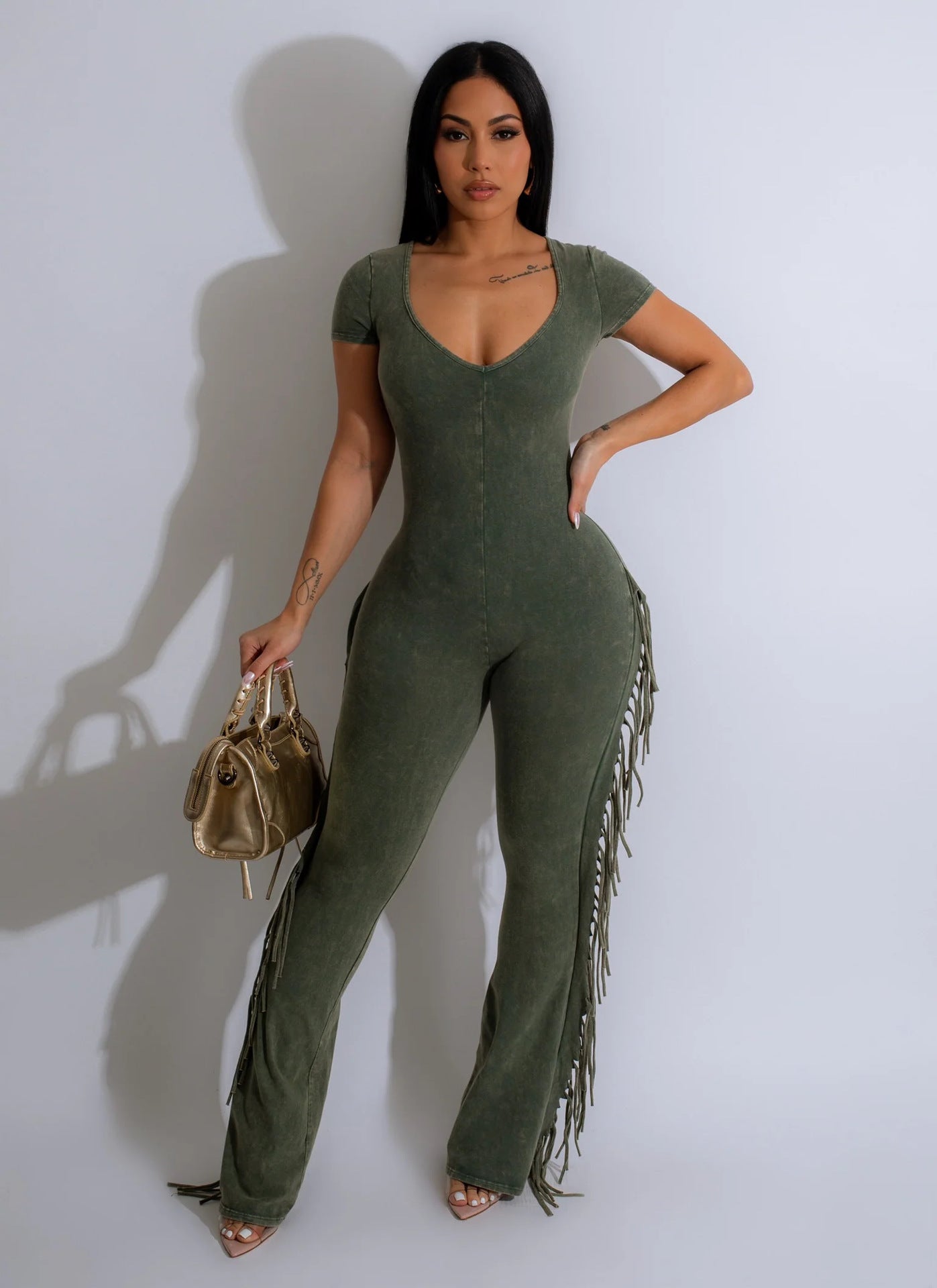 BamBam Sexy Straps Slim Fit Fringed Jumpsuit - BamBam Clothing