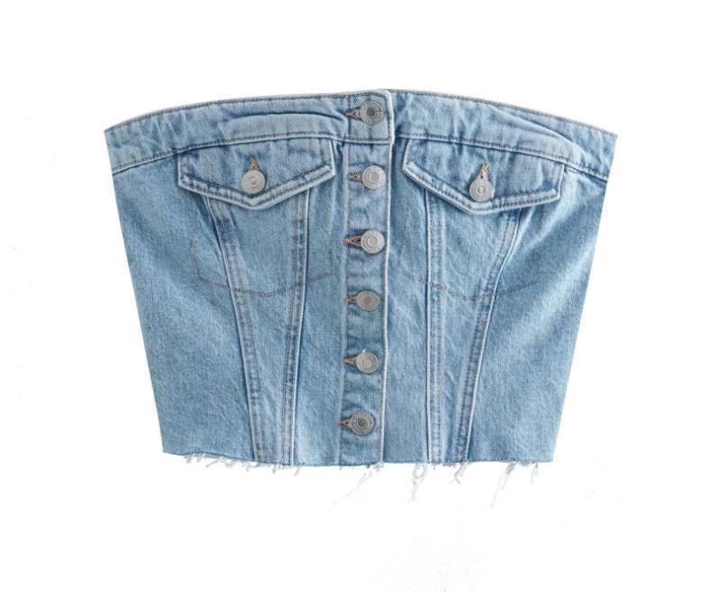 BamBam Summer Sexy Slim Short Fashion Denim Vest For Women - BamBam