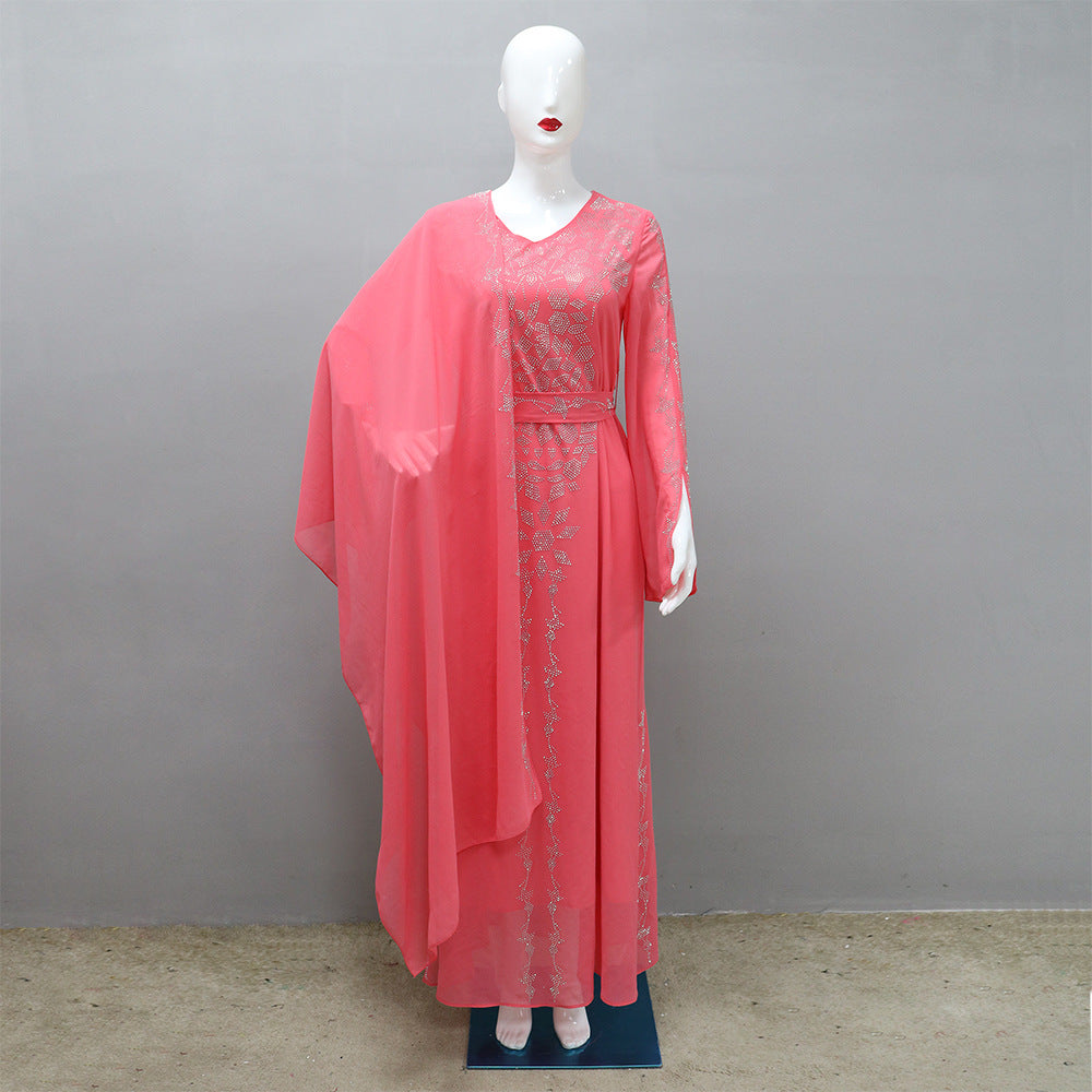 BamBam Women Dubai Arabian Beaded Abaya Dress - BamBam