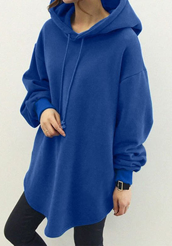 Fall Winter Casual Long Sleeve Pocket Hood Drawstring Loose Hoodies