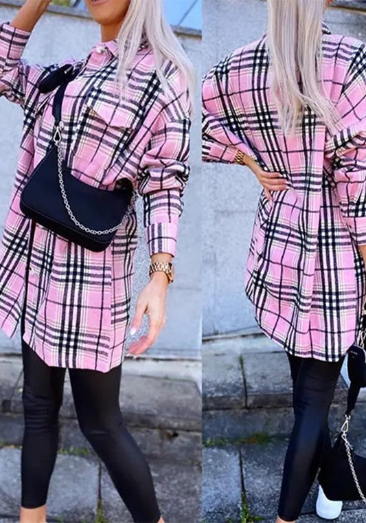 Autumn And Winter Plaid Coat