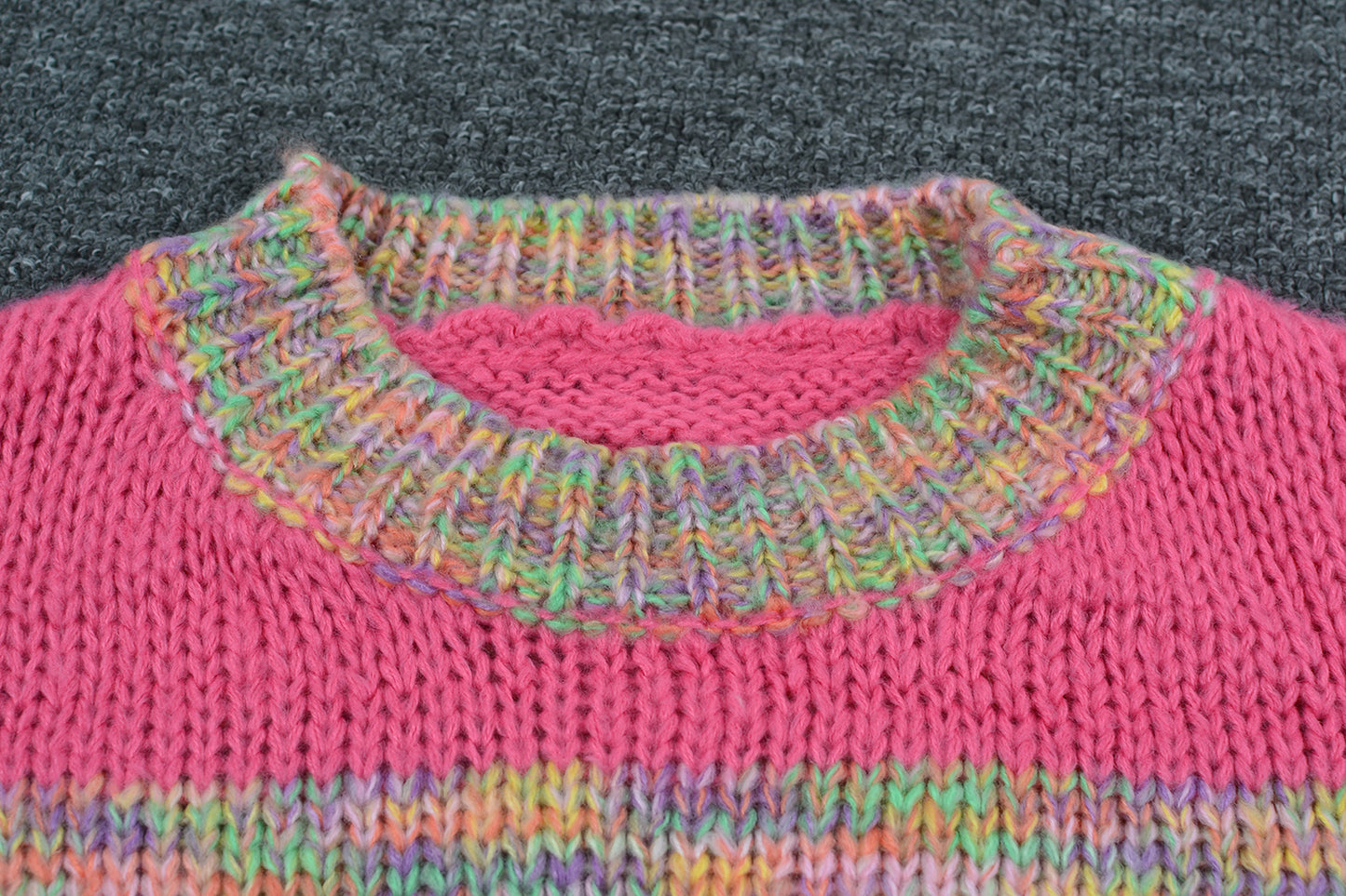 BamBam Autumn Winter Women's Sweater Loose Round Neck Patchwork Knitting Shirt Pullover Fashion Sweater - BamBam