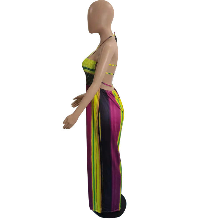 BamBam Plus Size Women's Print Straps Pleated Jumpsuit - BamBam Clothing