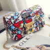 BamBam Fashion Printed Small Square Bag Graffiti Women's Style Chain Bag Crossbody Shoulder Bag - BamBam