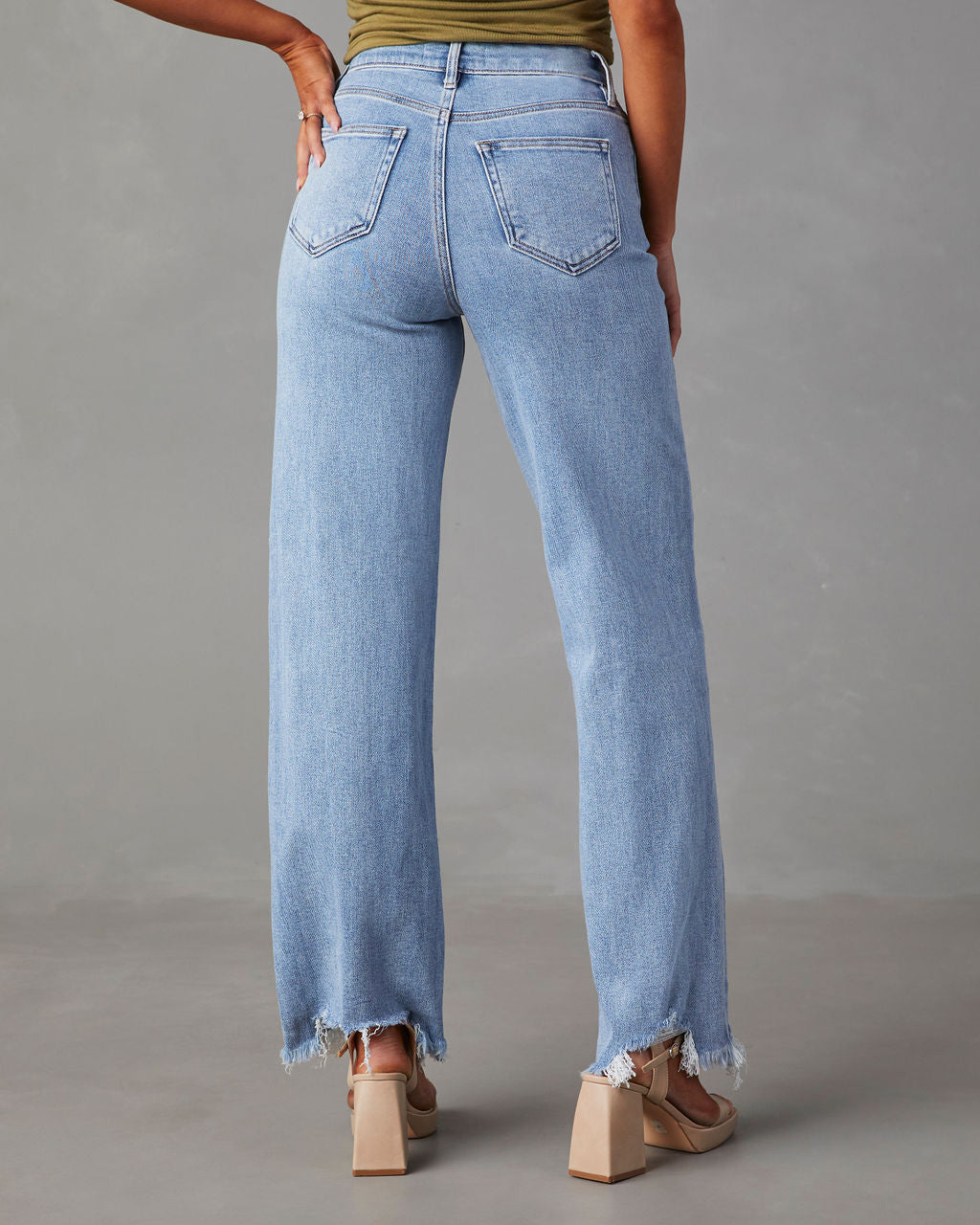 BamBam Women Loose Casual Denim Fringed Pants - BamBam