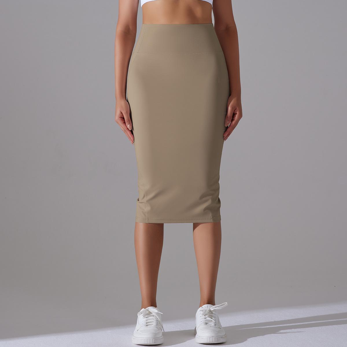 BamBam Women High Waist Stretch Slit Sports Skirt - BamBam