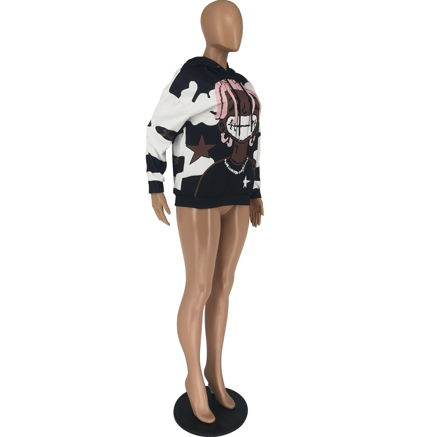 BamBam Women Casual Printed Long Sleeve Hoodies - BamBam