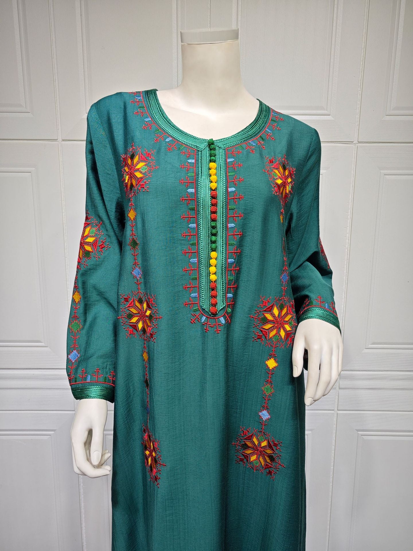 BamBam Muslim Women's Abaya Embroidered Abaya Dress Dubai Long Dress - BamBam