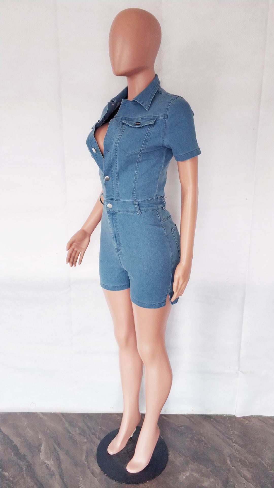 BamBam Summer Women Fashion Sexy Denim Slim Slit Skirt Denim Jumpsuit - BamBam