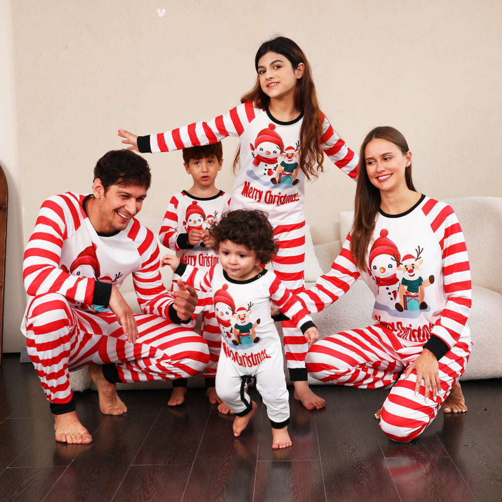 BamBam Family Wear striped print Pajama two-piece set - BamBam