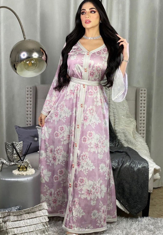 Arab Dubai Arab Middle East Turkey Morocco Islamic Clothing Floral Kaftan Abaya Embroided Muslim Dress
