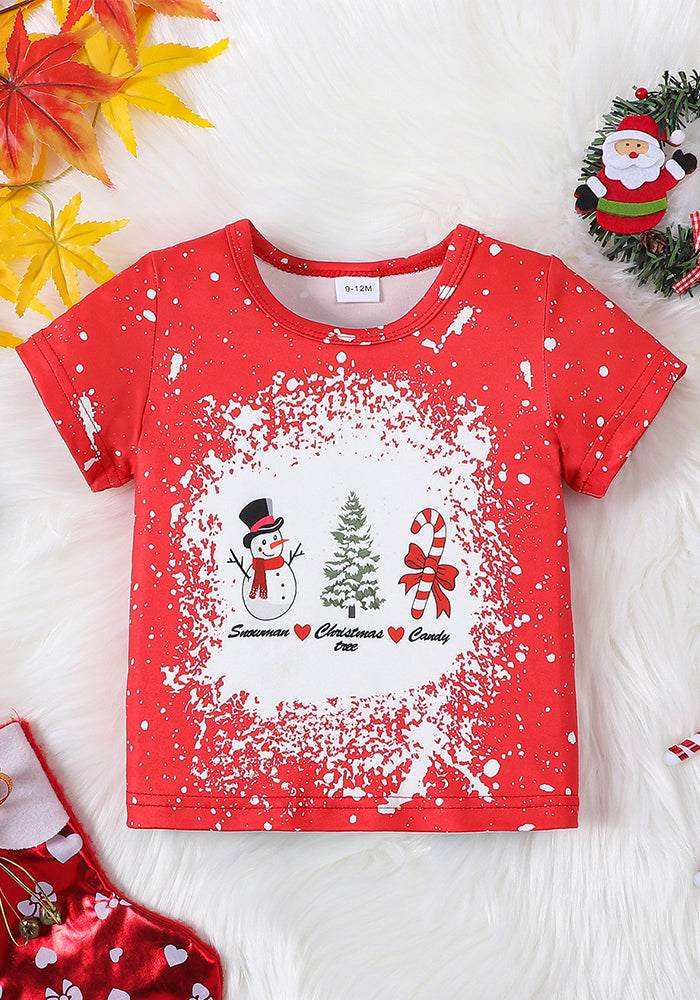 Christmas Round Neck Short Sleeve T-Shirt