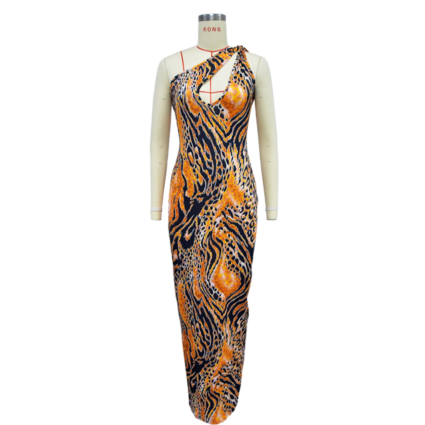 BamBam Fashion Women's Sexy Printed Sleeveless Hollow Long Dress - BamBam