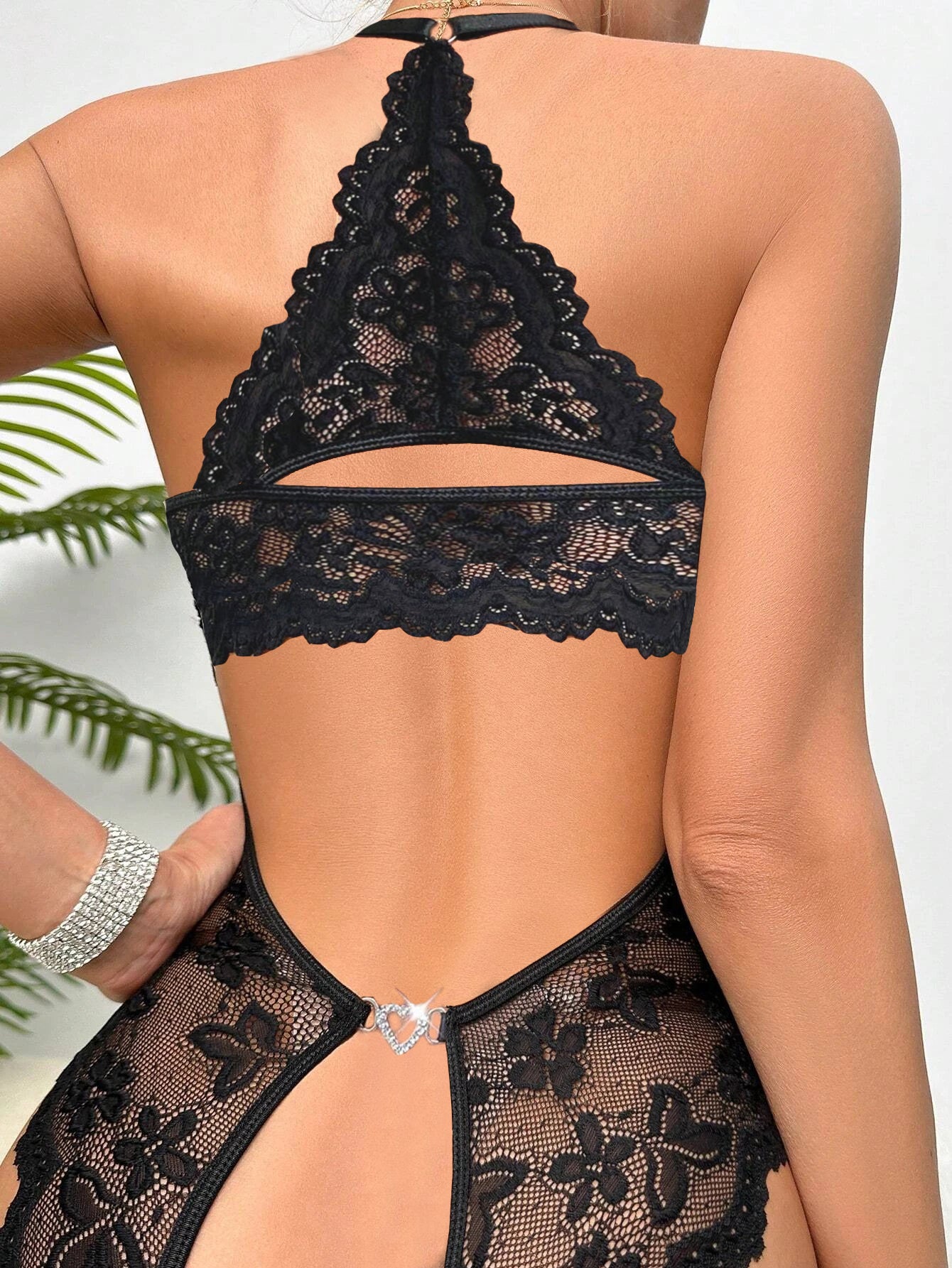 BamBam Sexy Black Lace Strap Teddy Lingerie - BamBam