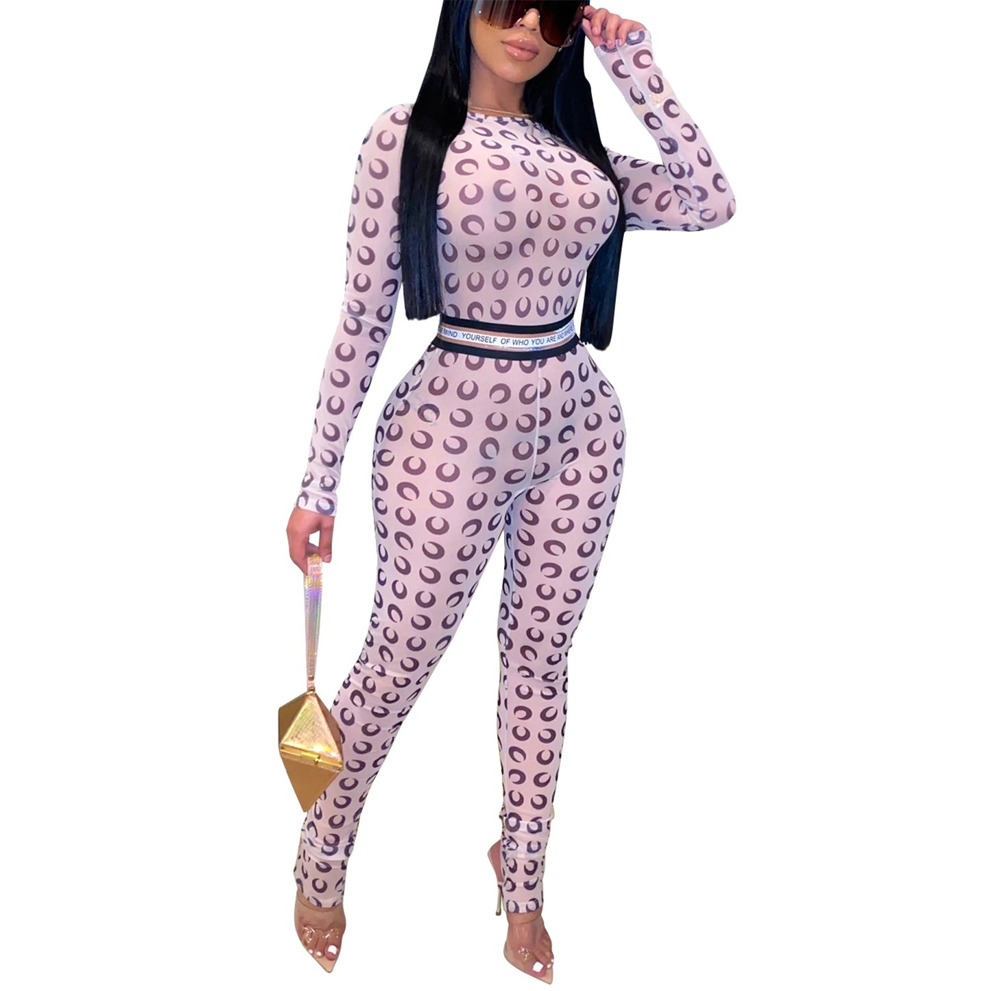 BamBam Fashionable And Sexy See-Through Mesh Nightclub Jumpsuit - BamBam Clothing