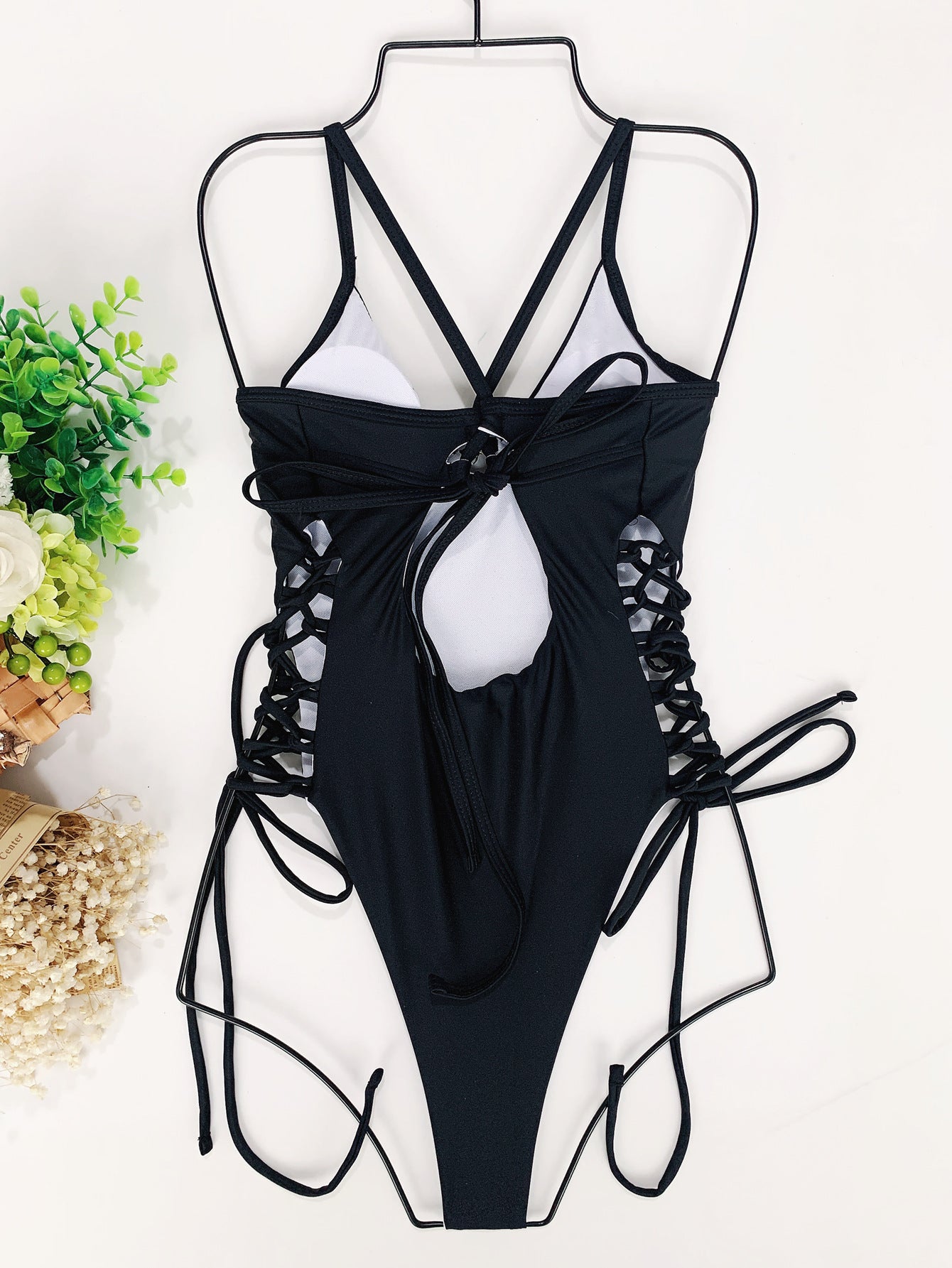 BamBam Women Sexy Bikini Solid Suspender Swimwear - BamBam