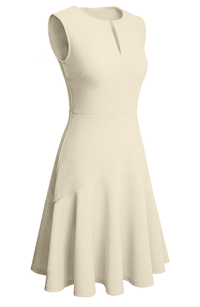 BamBam Summer Women's Elegant Sleeveless Career Mid Waist Dress - BamBam