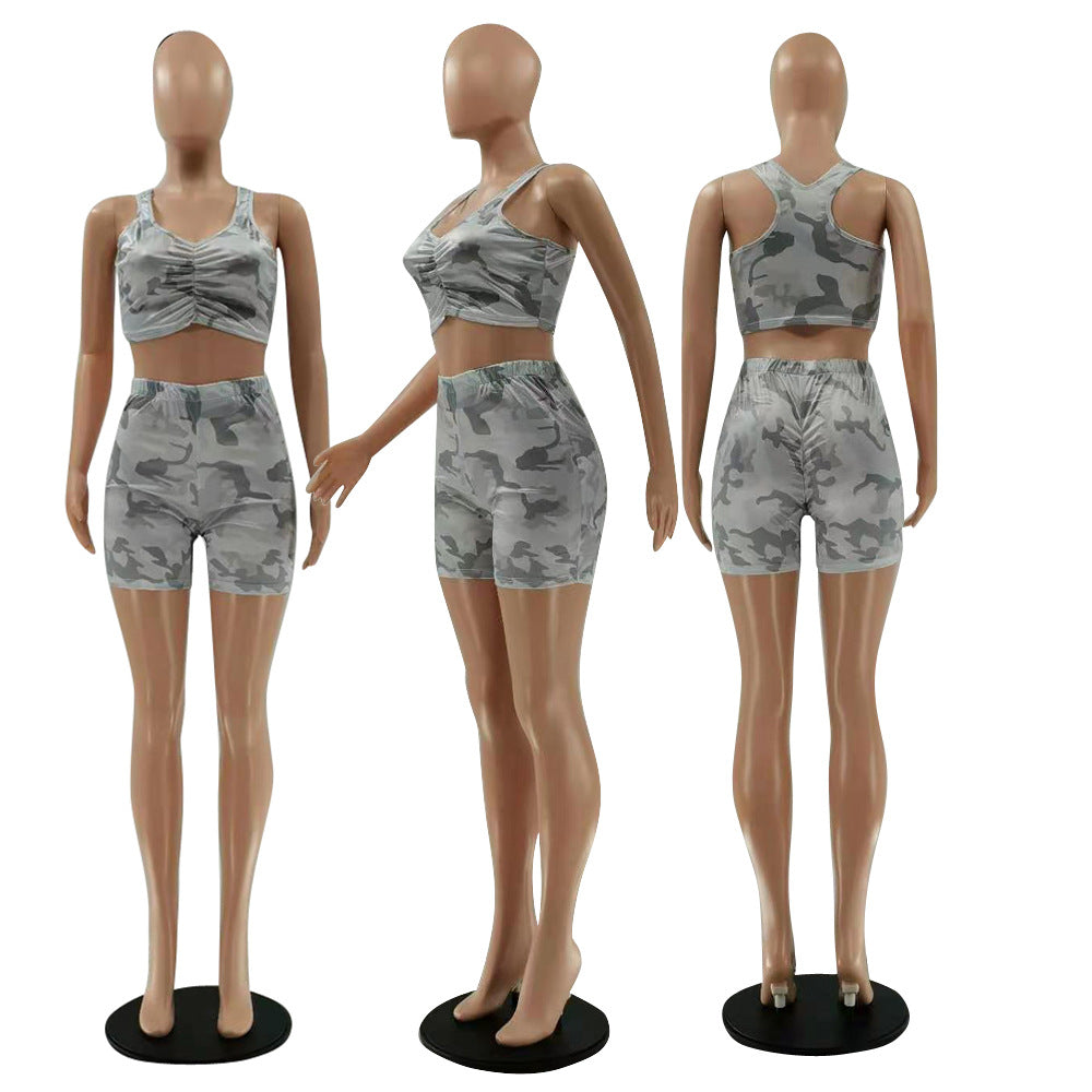 BamBam Women Casual Casual Tank Top and Shorts Two-Piece Set - BamBam