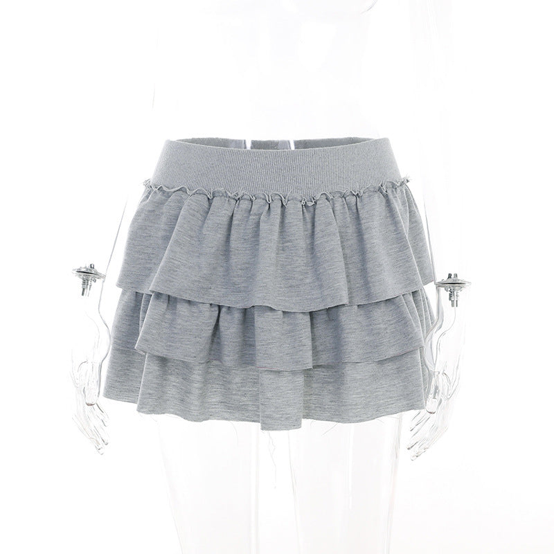 BamBam High Waist Short Tiered Skirt Summer Fashion Sweet Skirt - BamBam