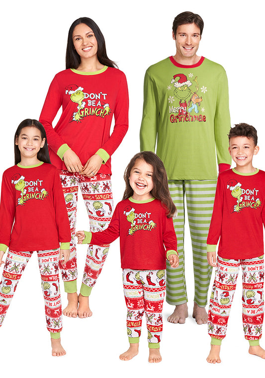 Parent-Child Autumn Clothing Family Cartoon Christmas Suit Trendy Pajamas