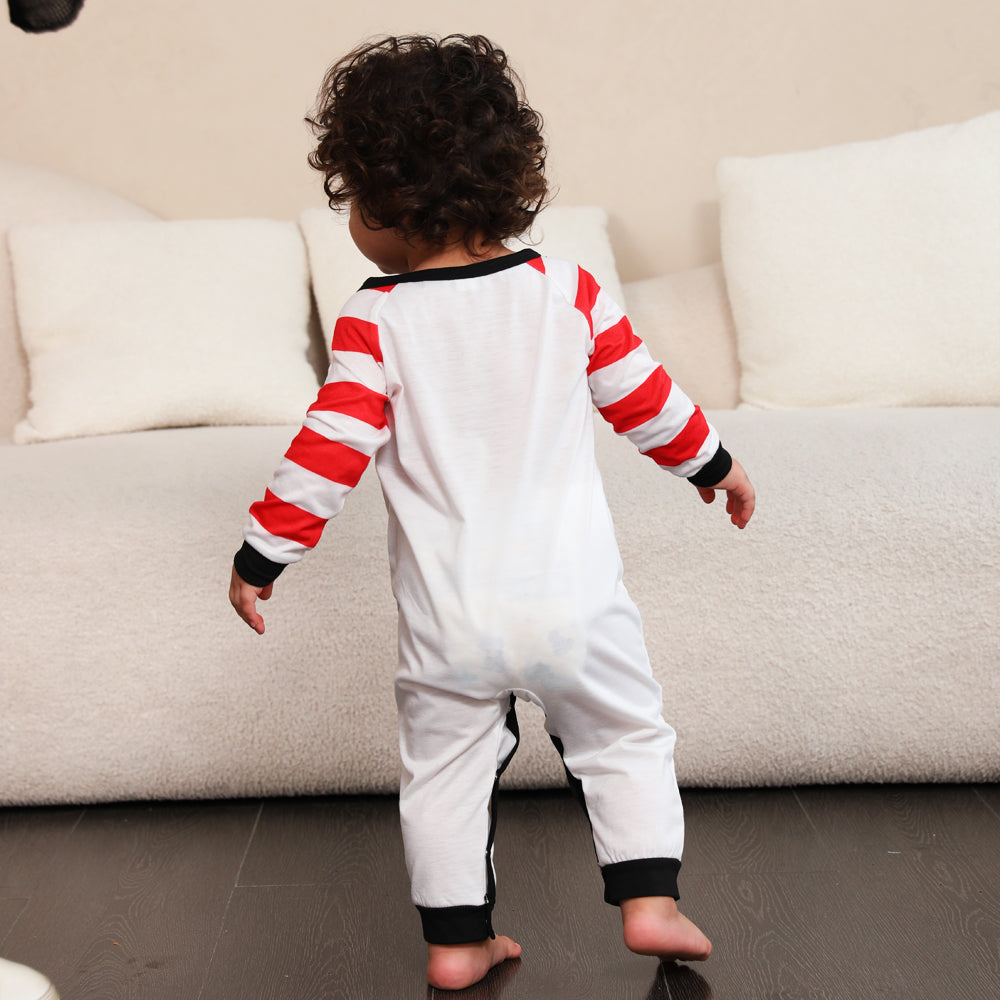 BamBam Christmas Family Wear Striped Print Pajama Set - BamBam