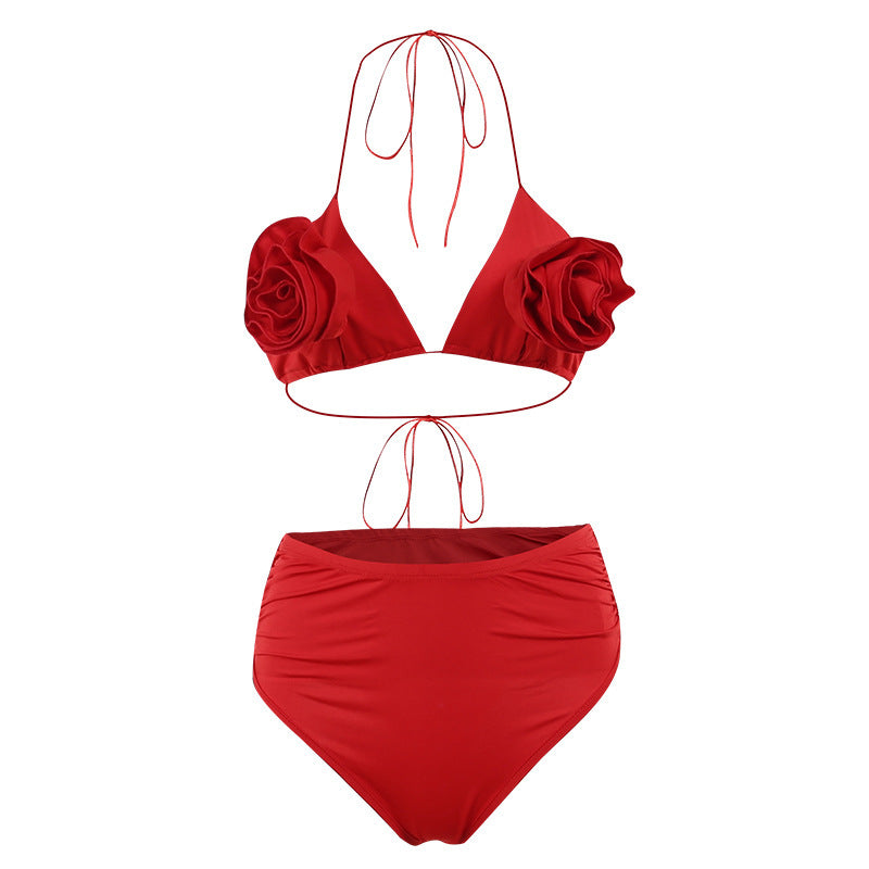 BamBam Floral Sexy Lace-Up Beach Holidays Bikini Fashion Set For Women - BamBam