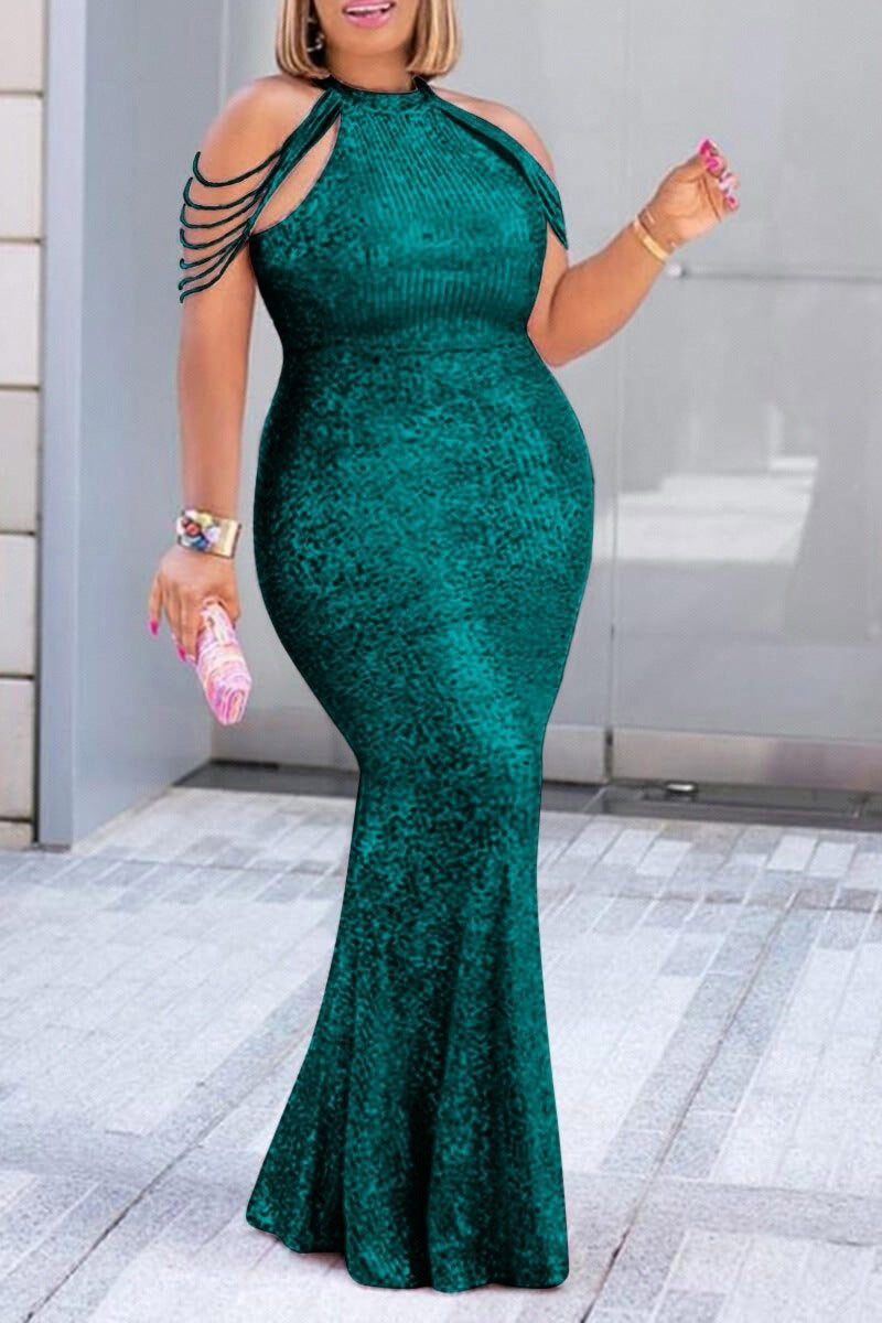 BamBam Plus Size Women Sequined Bodycon Maxi Dress - BamBam