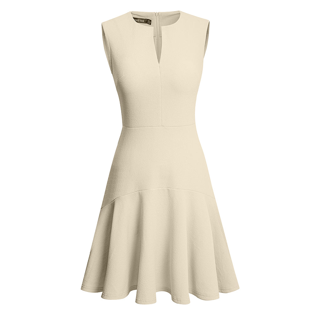 BamBam Summer Women's Elegant Sleeveless Career Mid Waist Dress - BamBam